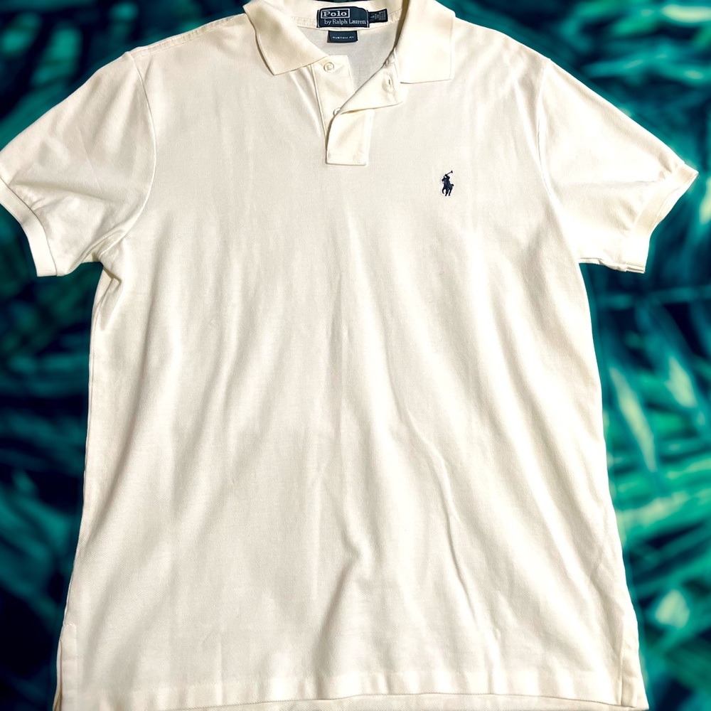 Polo by Ralph Lauren Men's Custom Fit Mesh Polo. Mens size L. Wht